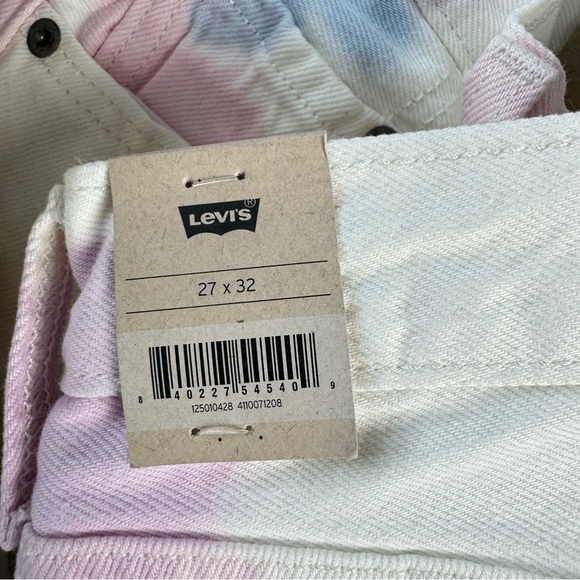 NWT Levi’s 501 white high rise fitted hip and thigh straight leg jeans 27x32 - Picture 14 of 14